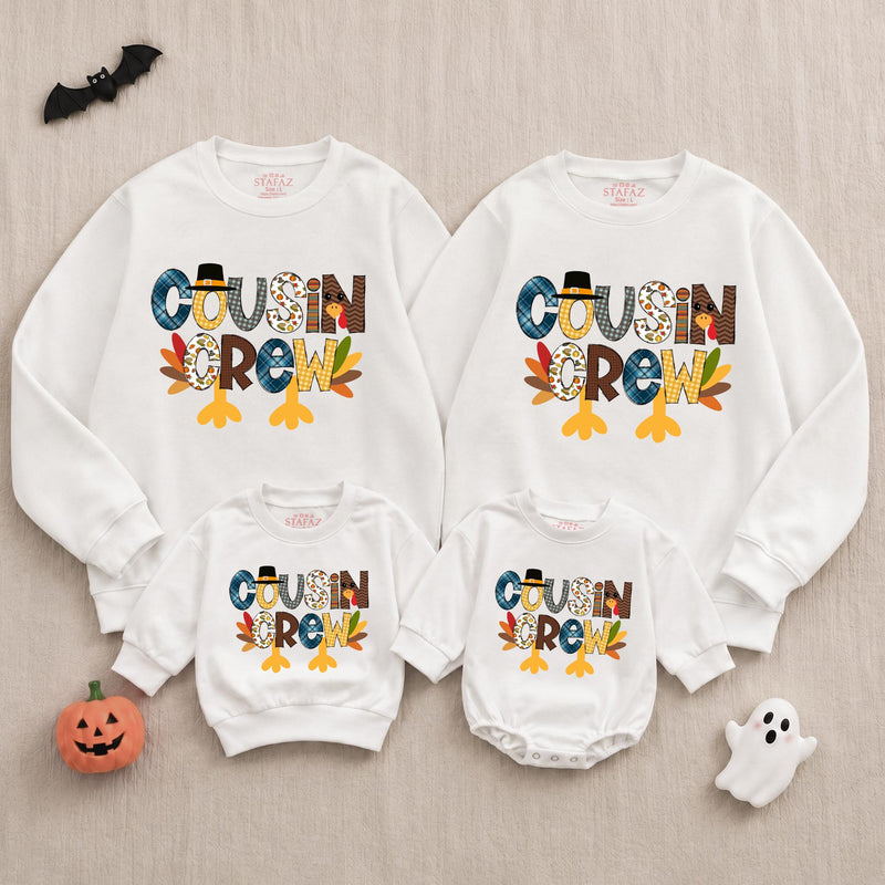 Cousin Crew Thanksgiving Kids Long Sleeve Shirt Toddler Baby Fall Holiday Family Outfit Soft Cotton