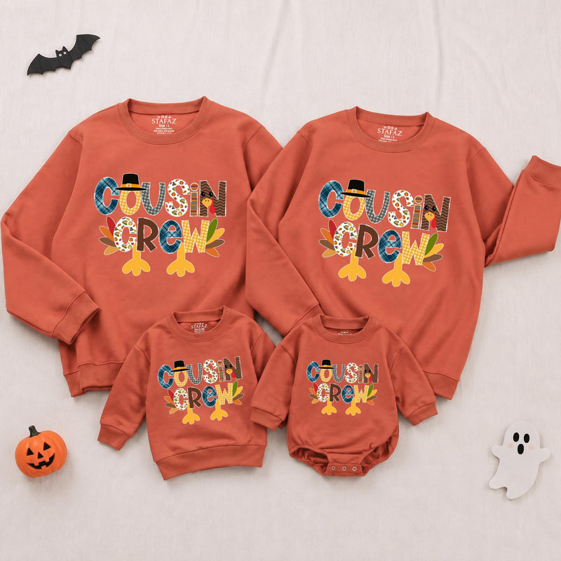 Cousin Crew Thanksgiving Kids Long Sleeve Shirt Toddler Baby Fall Holiday Family Outfit Soft Cotton