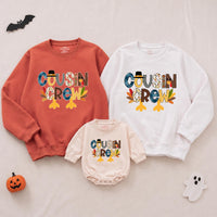 Cousin Crew Thanksgiving Kids Long Sleeve Shirt Toddler Baby Fall Holiday Family Outfit Soft Cotton