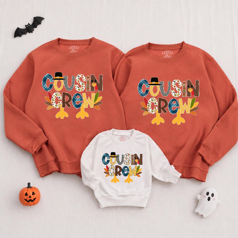 Cousin Crew Thanksgiving Kids Long Sleeve Shirt Toddler Baby Fall Holiday Family Outfit Soft Cotton
