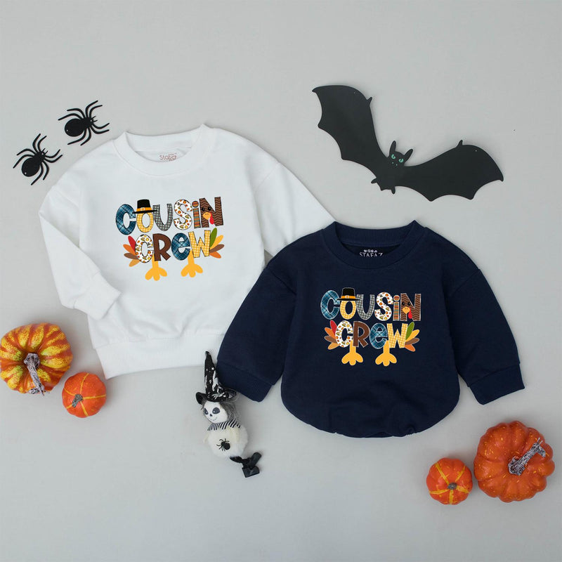 Cousin Crew Thanksgiving Kids Long Sleeve Shirt Toddler Baby Fall Holiday Family Outfit Soft Cotton