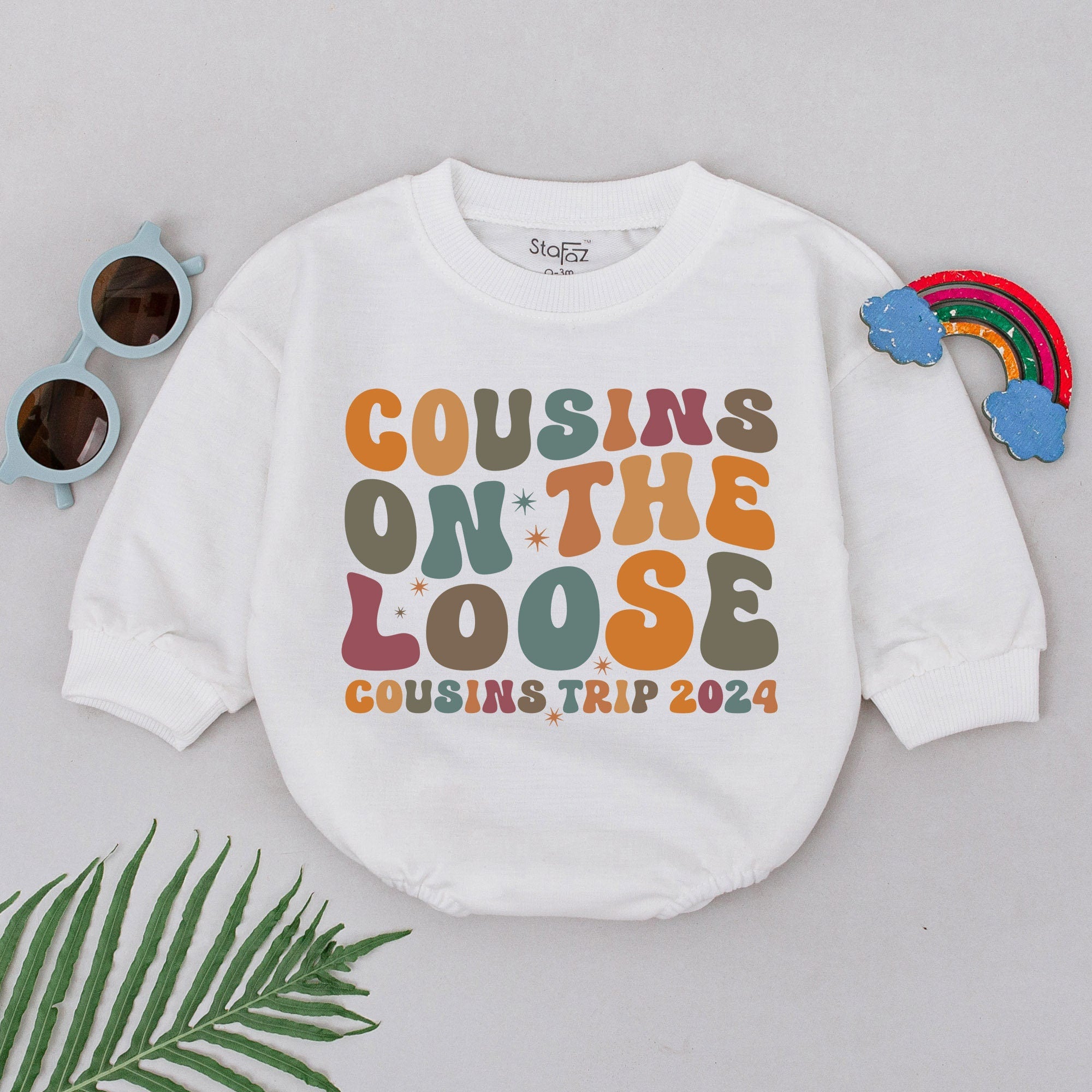 Cousins On The Loose Baby Romper Retro 70s Style Bodysuit Fun Vintage Cotton Cousin Crew Outfit Comfortable Gift for Toddler Girl Boy