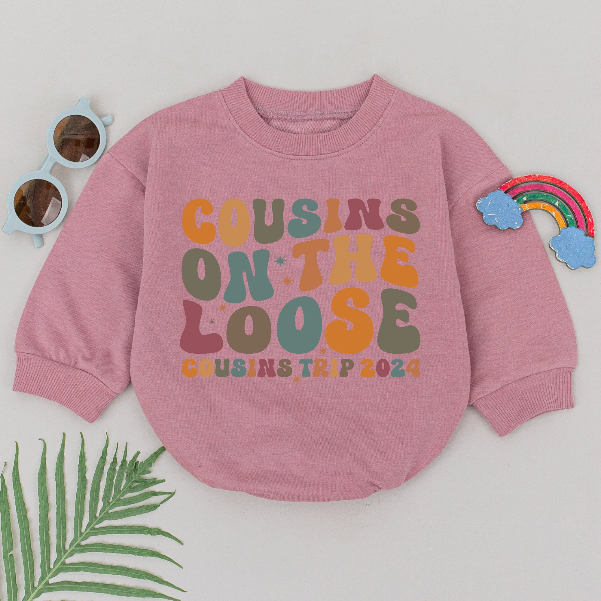 Cousins On The Loose Baby Romper Retro 70s Style Bodysuit Fun Vintage Cotton Cousin Crew Outfit Comfortable Gift for Toddler Girl Boy
