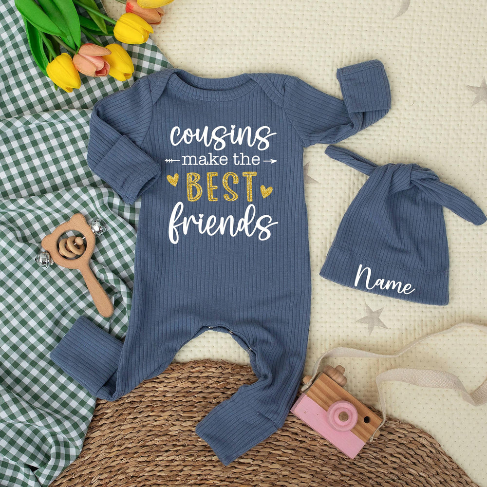 Cousins Make the Best Friends Baby Bodysuit with Gold and White Design Custom Outfit for Newborns Baby Shower Gift or Coming Home Clothes
