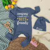Cousins Make the Best Friends Baby Bodysuit with Gold and White Design Custom Outfit for Newborns Baby Shower Gift or Coming Home Clothes