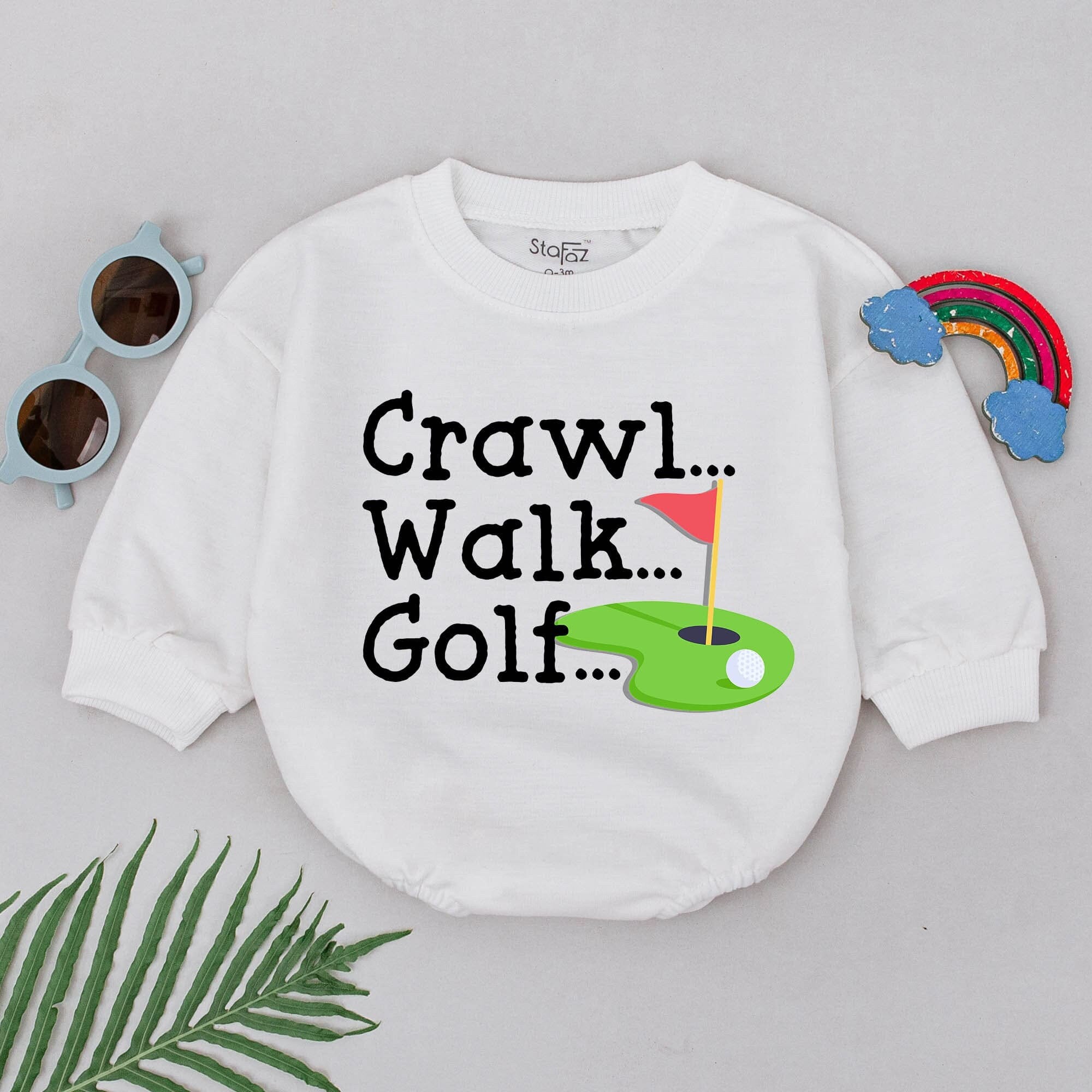 Crawl Walk Golf Baby Romper Future Golfer Outfit Father's Day Gift Boy Bodysuit Soft Cotton Natural Design Humorous Infant Apparel