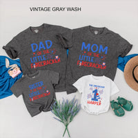 Custom 4th of July Matching Family Shirts, Baby’s 1st Birthday Outfit with Firework Design, Personalized Little Firecracker USA Tees