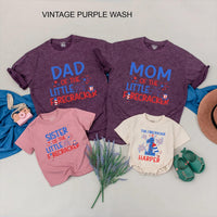 Custom 4th of July Matching Family Shirts, Baby’s 1st Birthday Outfit with Firework Design, Personalized Little Firecracker USA Tees