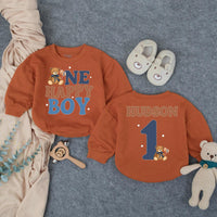 Custom Baby 1st Birthday Bubble Romper with Beary First Teddy Bear Artwork, Matching Family Outfit, Soft Cotton for Cake Smash Photos