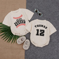 Custom Baby Baseball Romper My 1st Season Outfit Personalized Infant Summer Clothes Sporty Gift for Boys Game Day Fun