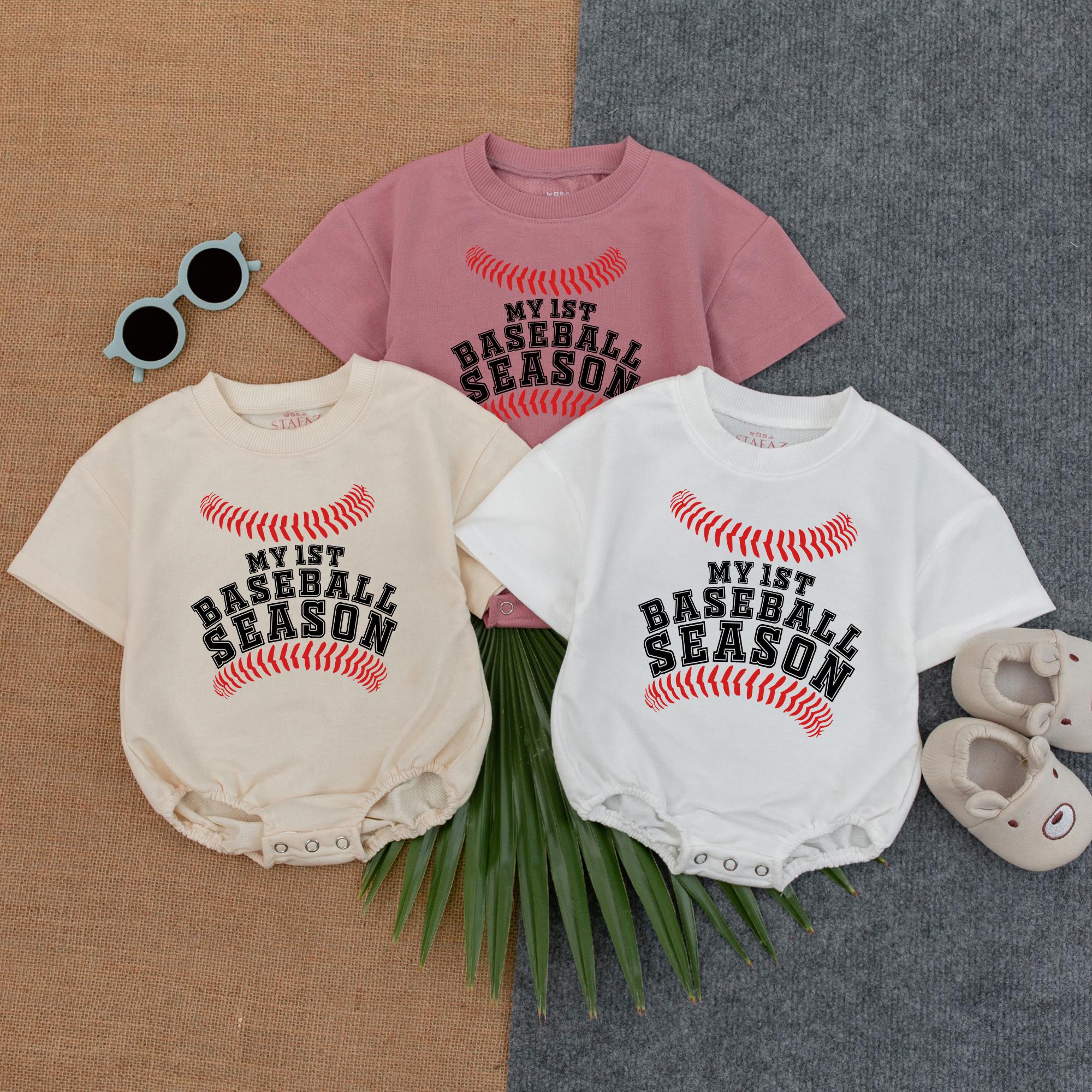 Custom Baby Baseball Romper My 1st Season Outfit Personalized Infant Summer Clothes Sporty Gift for Boys Game Day Fun