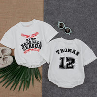 Custom Baby Baseball Romper My 1st Season Outfit Personalized Infant Summer Clothes Sporty Gift for Boys Game Day Fun