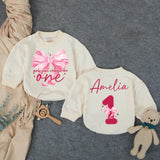 Custom Baby Birthday Romper with Pink Bow Artwork, Girls Just Wanna Be One Design, Soft Cotton Bodysuit for First Birthday Celebration