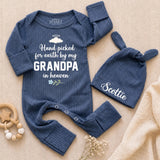 Custom Baby Bodysuit with 'Hand Picked for Earth by My Grandpa in Heaven' Quote, Soft Cotton Newborn Outfit, Memorial Gift for Infant