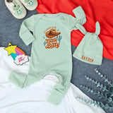 Custom Baby Bodysuit and Hat Set with Boho Western Design, It's Alright to Be Little Bitty Quote, Soft Cotton Newborn Coming Home Outfit