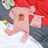 Custom Baby Bodysuit and Hat Set with Boho Western Design, It's Alright to Be Little Bitty Quote, Soft Cotton Newborn Coming Home Outfit