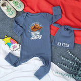 Custom Baby Bodysuit and Hat Set with Boho Western Design, It's Alright to Be Little Bitty Quote, Soft Cotton Newborn Coming Home Outfit