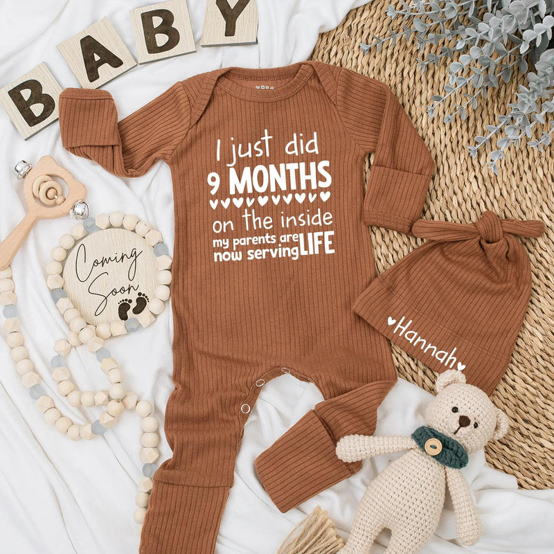 Custom Baby Bodysuit I Just Did 9 Months on the Inside Newborn Outfit Funny Baby Shower Gift Cute Coming Home Clothes Soft Cotton Design