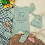 Custom Baby Bodysuit Set with 'Sent with a Kiss from My Grandparents in Heaven' Quote, Soft Cotton Newborn Outfit, Memorial Gift for Baby