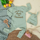 Custom Baby Bodysuit with 'Take Me To My Aunt You Peasant' Funny Quote, Soft Ribbed Cotton Outfit, Perfect Baby Shower Gift from Aunt