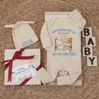 Custom Baby Bodysuit with Western Crib Artwork, Soft Cotton Romper for Newborns, Perfect Coming Home Outfit or Baby Shower Gift