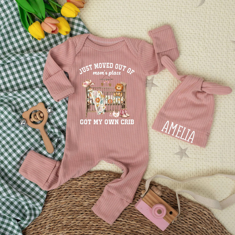 Custom Baby Bodysuit with Western Crib Artwork, Soft Cotton Romper for Newborns, Perfect Coming Home Outfit or Baby Shower Gift