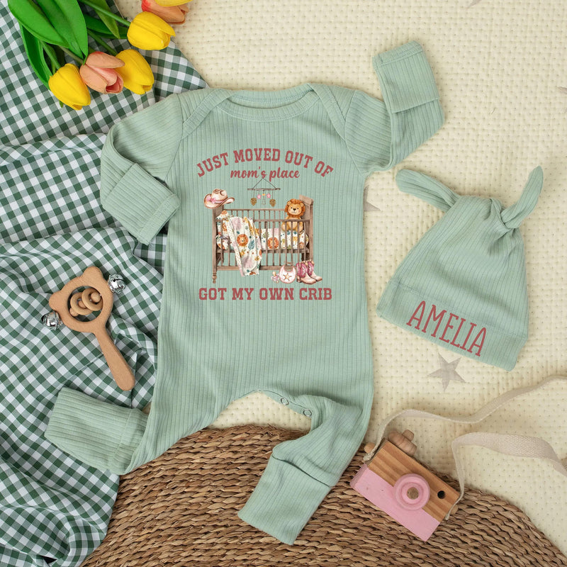 Custom Baby Bodysuit with Western Crib Artwork, Soft Cotton Romper for Newborns, Perfect Coming Home Outfit or Baby Shower Gift