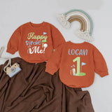 Custom Baby Boy First Birthday Golf Outfit Happy Birdie to Me Romper Playful Sporty Party Clothes Logan Name Blue Green Gift