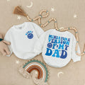 Custom Baby Bubble Romper with Retro Smiley Face Design, Miniature Version of My Dad Outfit, Cotton Infant Clothes Gender Reveal Gift