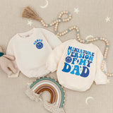 Custom Baby Bubble Romper with Retro Smiley Face Design, Miniature Version of My Dad Outfit, Cotton Infant Clothes Gender Reveal Gift