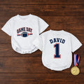 Custom Baby Football Romper with Name & Number, Game Day Outfit for Boys, Personalized Matching Family Sports Bodysuit, Soft Cotton