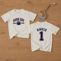 Custom Baby Football Romper with Name & Number, Game Day Outfit for Boys, Personalized Matching Family Sports Bodysuit, Soft Cotton