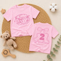 Custom Baby Girl 2nd Birthday Shirt with Preppy Bow Artwork, Two Sweet Toddler Tee, Soft Cotton Matching Family Outfit for Cake Smash