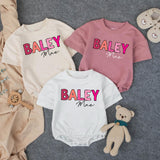 Custom Baby Girl Bubble Romper with Bold Pink Name Design, Perfect for 1st Birthday Cake Smash, Soft Cotton Outfit for Milestone Photos