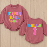 Custom Baby Girl First Birthday Romper - It's Fun To Be One Design - Soft Cotton Outfit for 1st Birthday Party or Cake Smash Photos