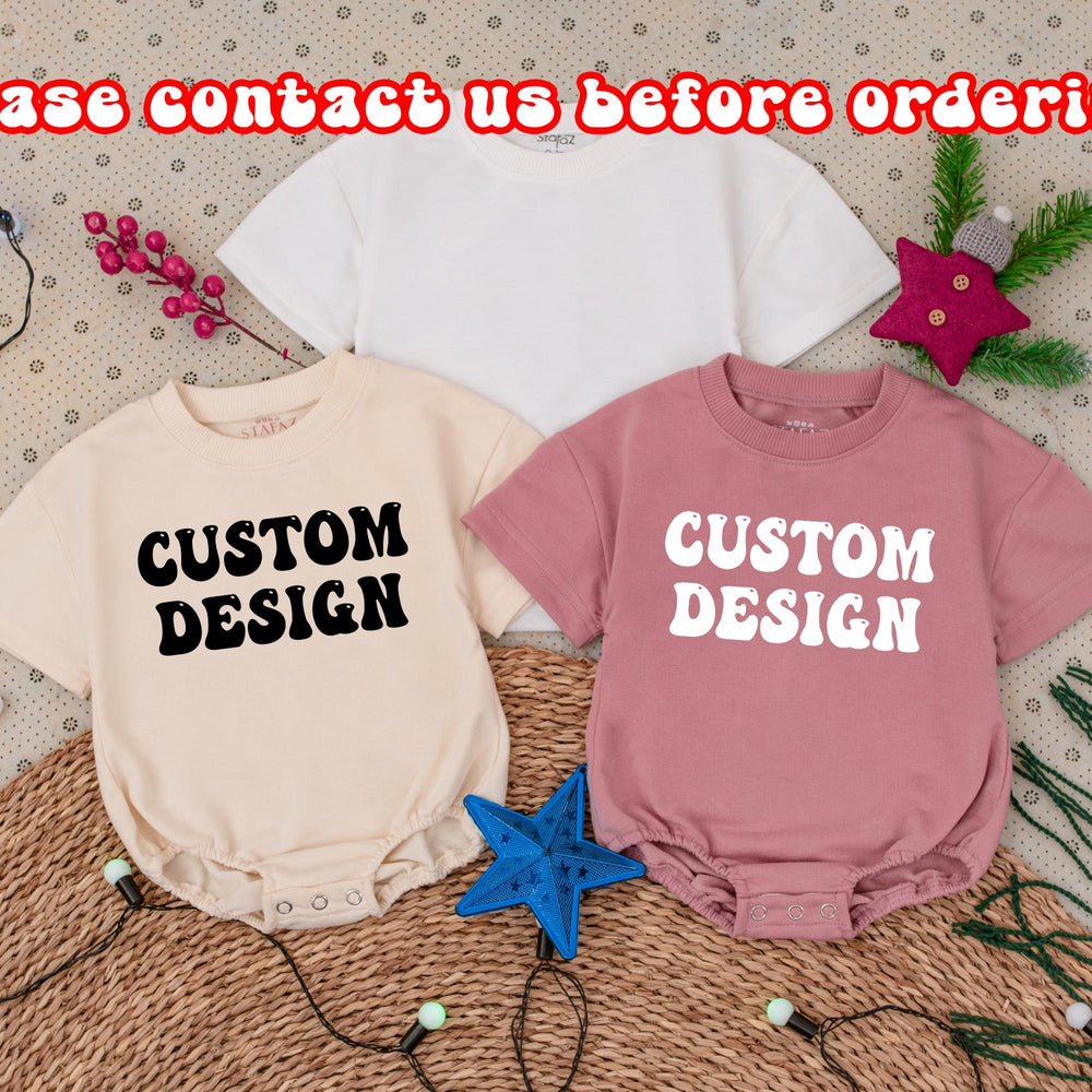 Custom Baby Romper Soft Cotton Blank Short Sleeve Outfit Personalized Name or Art Unique Infant Clothes Minimalist Handmade Gift