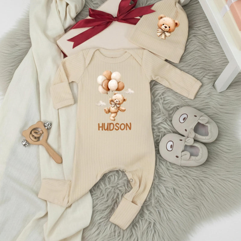Custom Baby Shower Silk Welcome Sign & Bodysuit Set, We Can Bearly Wait Theme, Neutral Boho Decor, Soft Cotton Outfit for Newborns