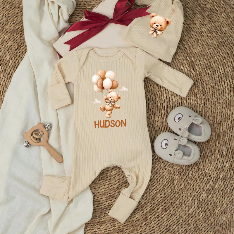 Custom Baby Shower Silk Welcome Sign & Bodysuit Set, We Can Bearly Wait Theme, Neutral Boho Decor, Soft Cotton Outfit for Newborns