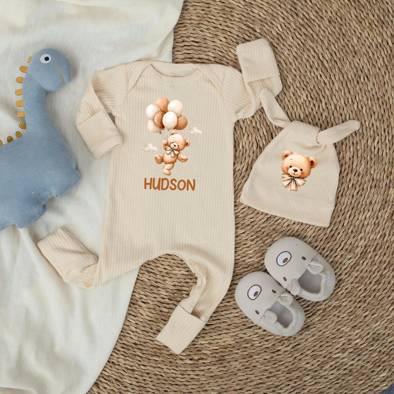 Custom Baby Shower Silk Welcome Sign & Bodysuit Set, We Can Bearly Wait Theme, Neutral Boho Decor, Soft Cotton Outfit for Newborns