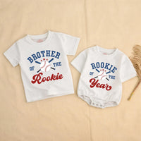 Custom Baseball Rookie Matching Family Shirts for Baby, Toddler, Mom, Dad - Soft Cotton Outfit for First Birthday or Milestone Photos