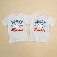 Custom Baseball Rookie Matching Family Shirts for Baby, Toddler, Mom, Dad - Soft Cotton Outfit for First Birthday or Milestone Photos