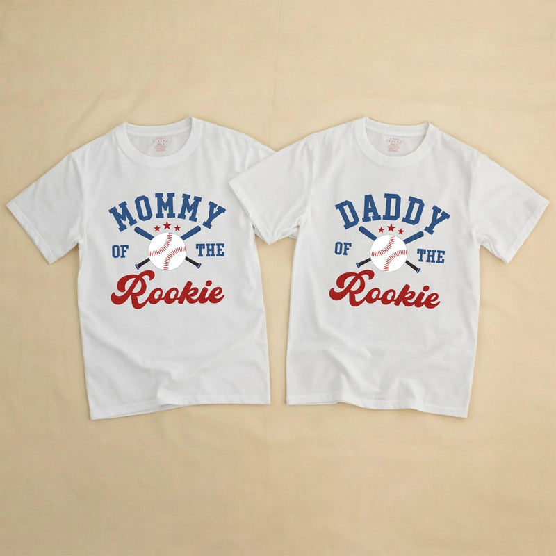 Custom Baseball Rookie Matching Family Shirts for Baby, Toddler, Mom, Dad - Soft Cotton Outfit for First Birthday or Milestone Photos