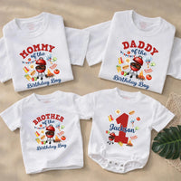 Custom BBQ Grill Birthday Matching Family Shirts, Daddy, Mommy, Brother & Baby Romper, Personalized 1st Birthday Outfit for Party Fun
