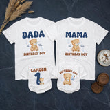 Custom Beary First Birthday Outfit for Baby Boy, Matching Family Shirts with Cute Teddy Bear Design, Soft Cotton Romper and Tees