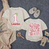 Custom Berry First Birthday Romper for Baby Girl - Soft Cotton Outfit with Strawberry Motifs, Perfect for Cake Smash & Milestone Photos