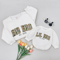 Custom Big Bro & Lil Bro Camouflage Sweatshirts, Matching Family Outfits for Baby & Kids, Soft Cotton, Perfect for Photos & Gifting