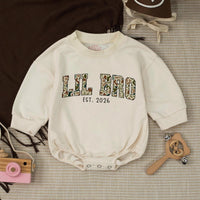Custom Big Bro & Lil Bro Camouflage Sweatshirts, Matching Family Outfits for Baby & Kids, Soft Cotton, Perfect for Photos & Gifting