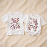 Custom Big Sis Lil Sis Matching Shirts & Baby Romper, Soft Cotton Family Outfit for Siblings, Perfect for Photos, Birthdays & Gifting