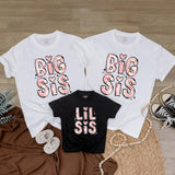 Custom Big Sis Lil Sis Matching Shirts & Baby Romper, Soft Cotton Family Outfit for Siblings, Perfect for Photos, Birthdays & Gifting