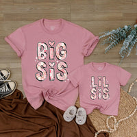 Custom Big Sis Lil Sis Matching Shirts & Baby Romper, Soft Cotton Family Outfit for Siblings, Perfect for Photos, Birthdays & Gifting